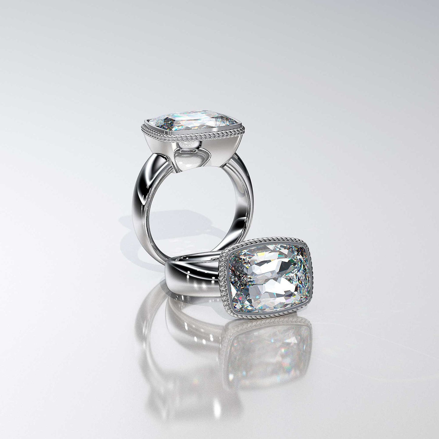 Pillow Halo Engagement Ring