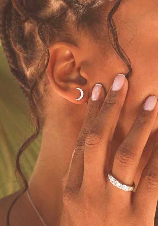 Mariposa Celestial Luna Crescent .21 ctw. Diamond Earrings
