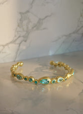 Aegean Tide Cuff with Paraiba Tourmaline and 18k Yellow Gold