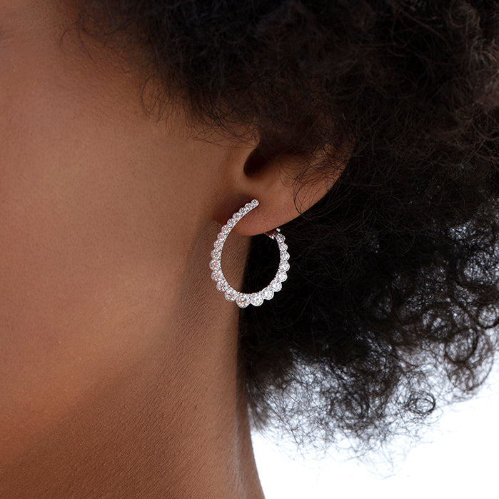 Aerial Regal Diamond Hoops Medium
