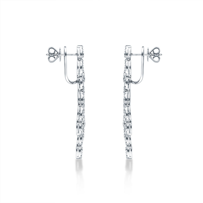 Aerial Double Dewdrop Stiletto Earrings