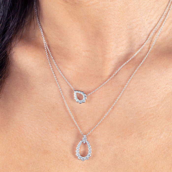 Aerial Regal Scroll Teardrop Necklace