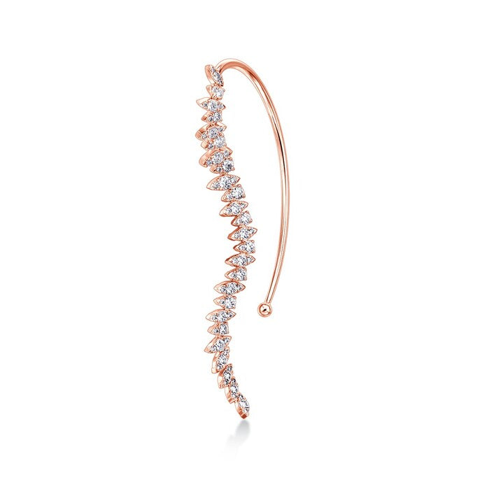Aerial Twisted Dewdrop Ear Cuff Left