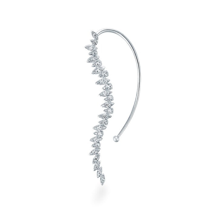 Aerial Twisted Dewdrop Ear Cuff Left
