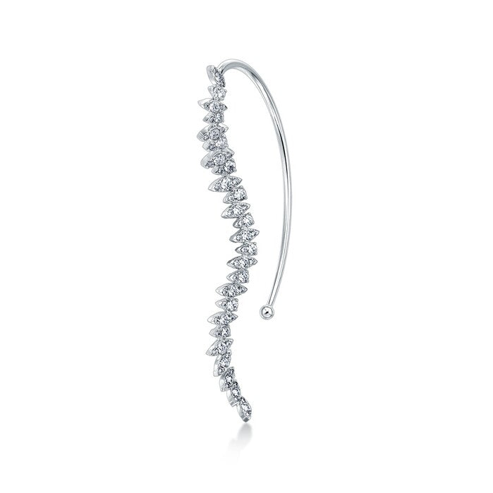 Aerial Twisted Dewdrop Ear Cuff Left