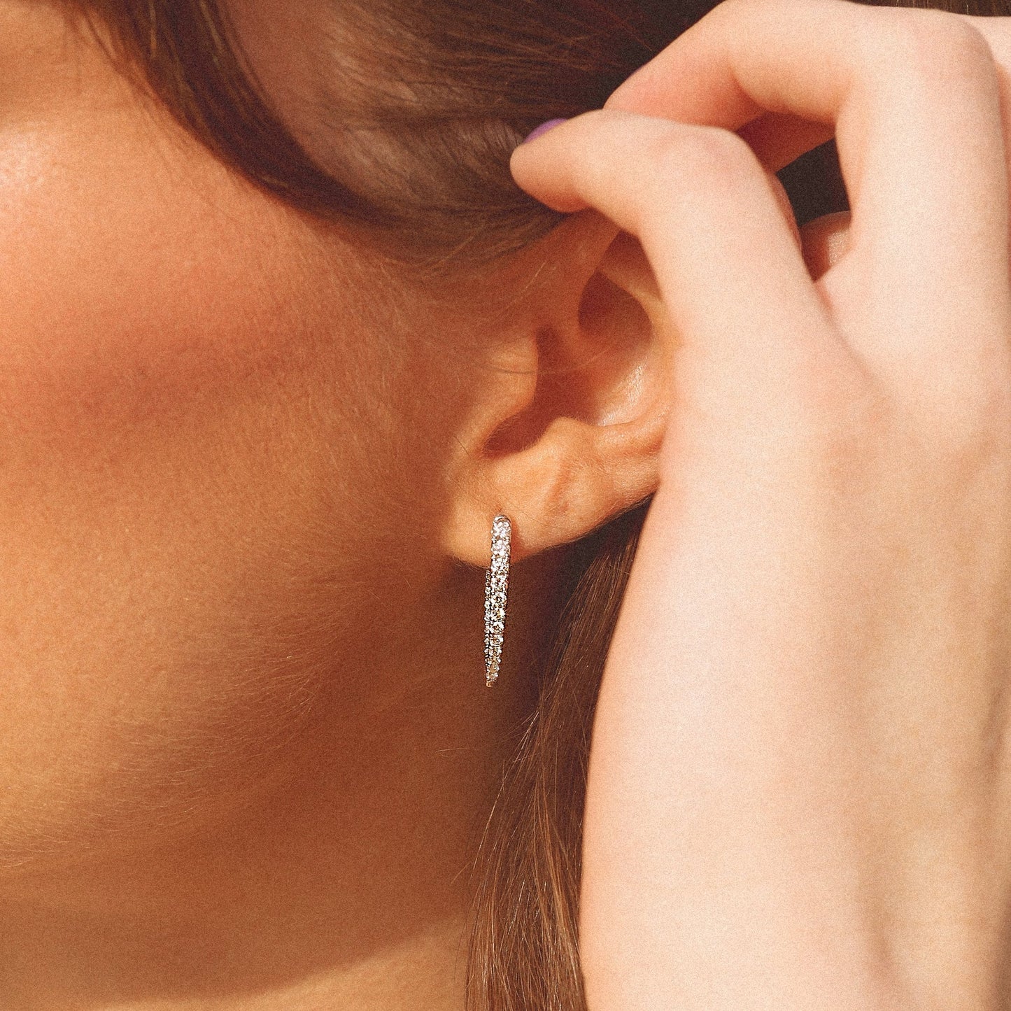 Mariposa Celestial Collection .749ctw Comet Diamond GH/SI Hoops in 18kw