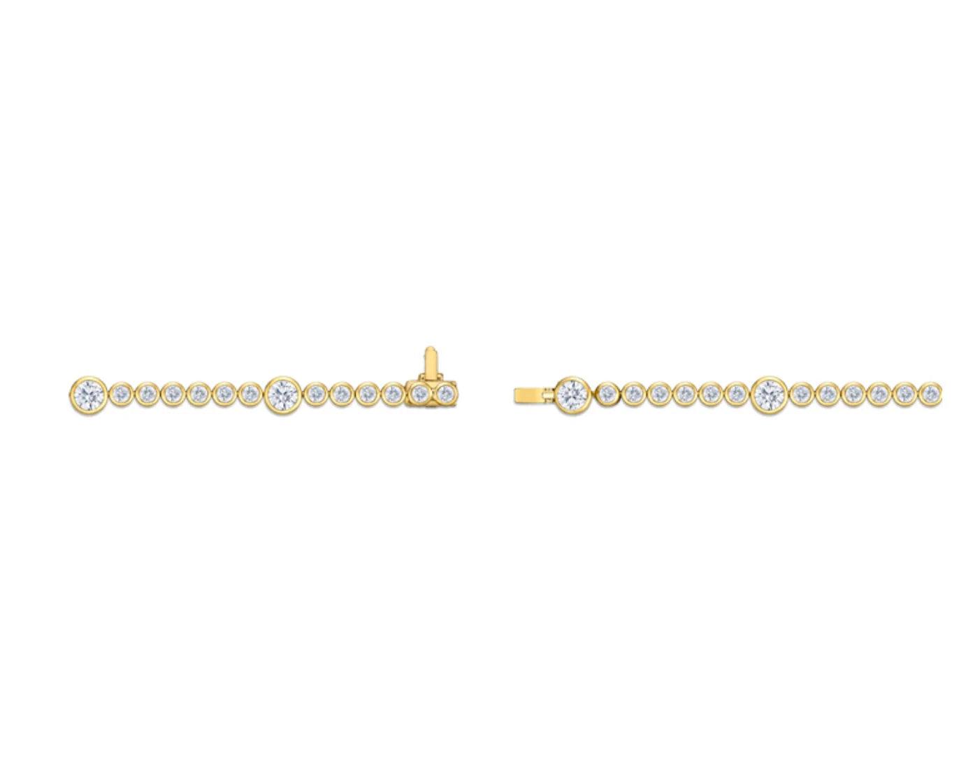 Mariposa Celestial Orbital Bezel Station Diamond Line Bracelet 3.11ctw in 18K