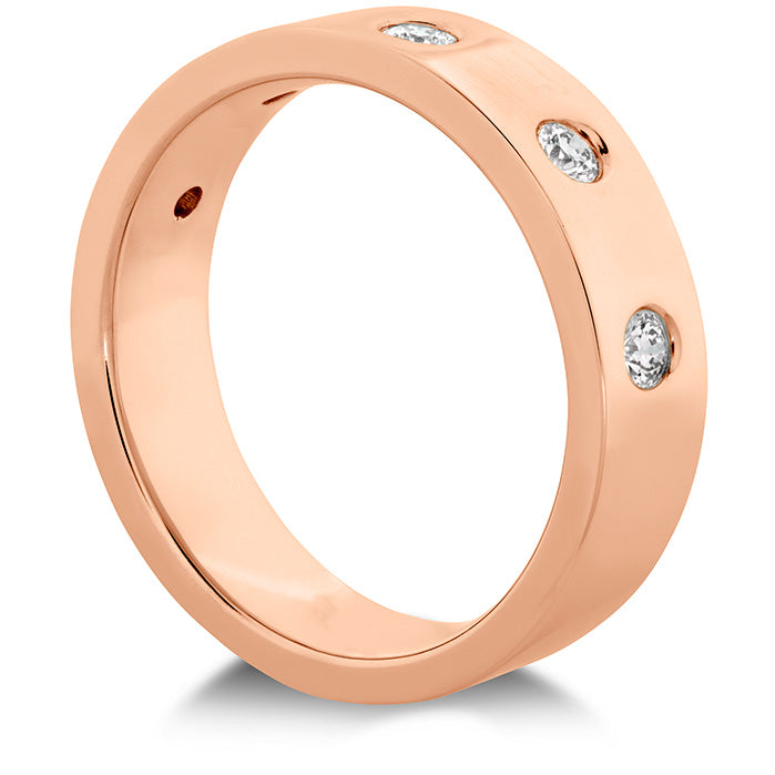 Coupled Multi Diamond Flat Burnish Band 6mm