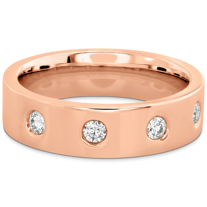 Coupled Multi Diamond Flat Burnish Band 6mm