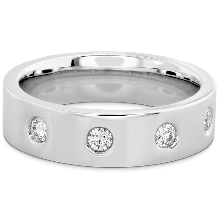 Coupled Multi Diamond Flat Burnish Band 6mm