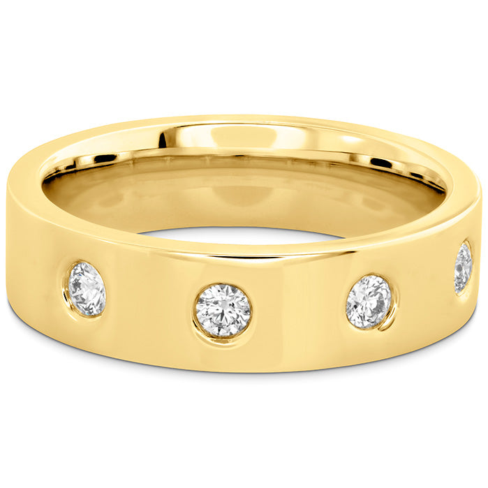 Coupled Multi Diamond Flat Burnish Band 6mm