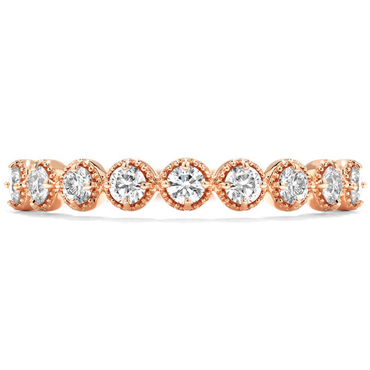 Diamond Bar Single Prong Milgrain Band