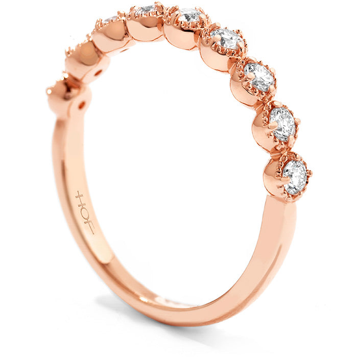 Diamond Bar Single Prong Milgrain Band
