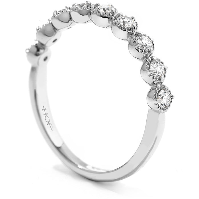 Diamond Bar Single Prong Milgrain Band