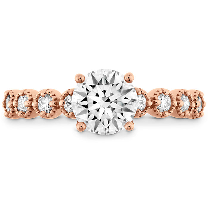 Diamond Bar Single Prong Milgrain Engagement Ring