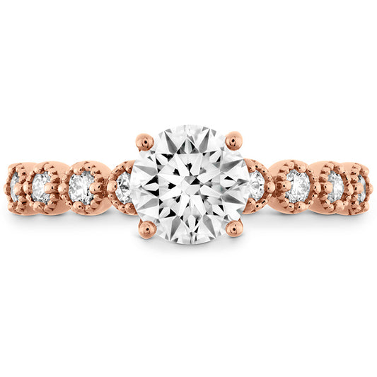 Diamond Bar Single Prong Milgrain Engagement Ring