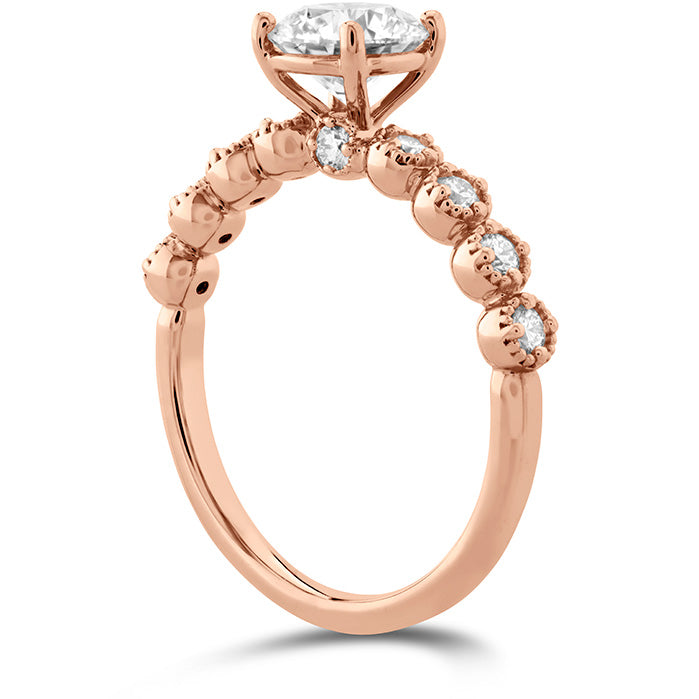 Diamond Bar Single Prong Milgrain Engagement Ring