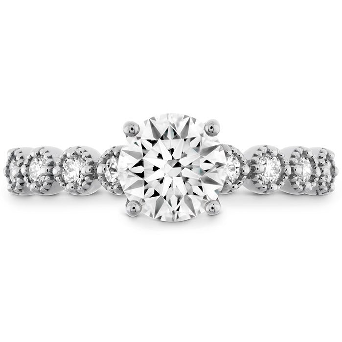 Diamond Bar Single Prong Milgrain Engagement Ring