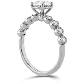 Diamond Bar Single Prong Milgrain Engagement Ring