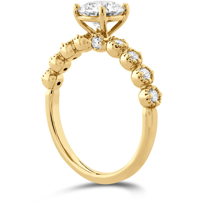 Diamond Bar Single Prong Milgrain Engagement Ring