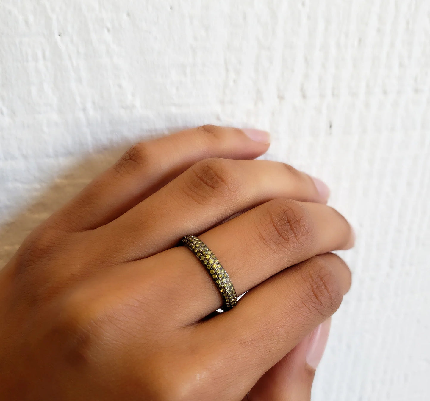 Sethi Couture Stackable Pavé Tire Green Diamond Ring