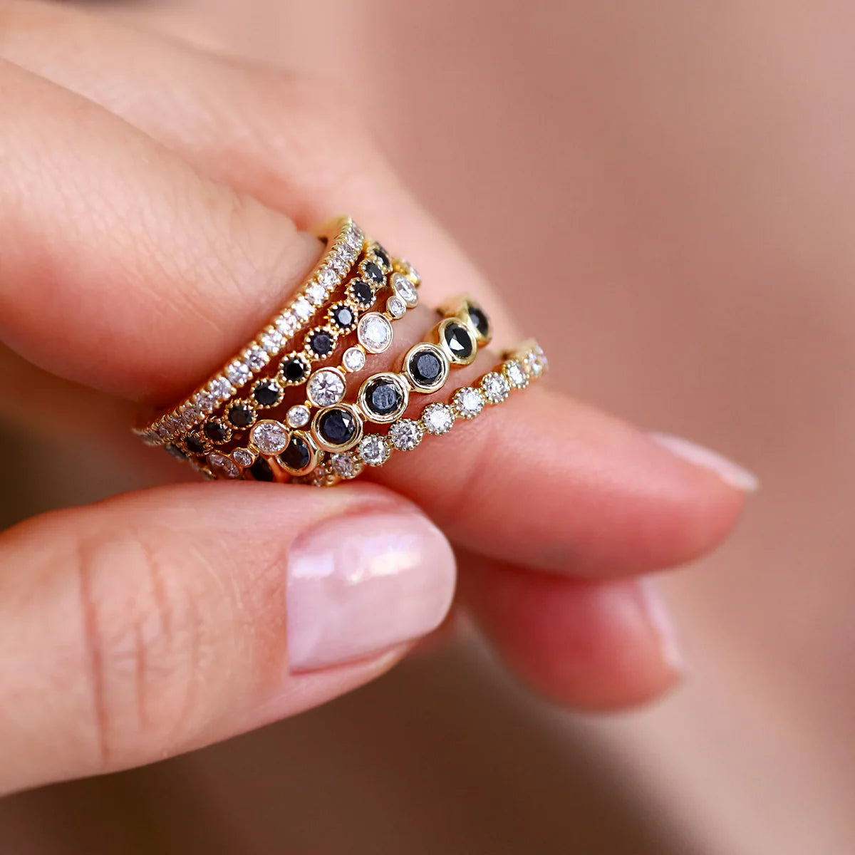 Sethi Couture Stackable Bezel White Diamond Ring