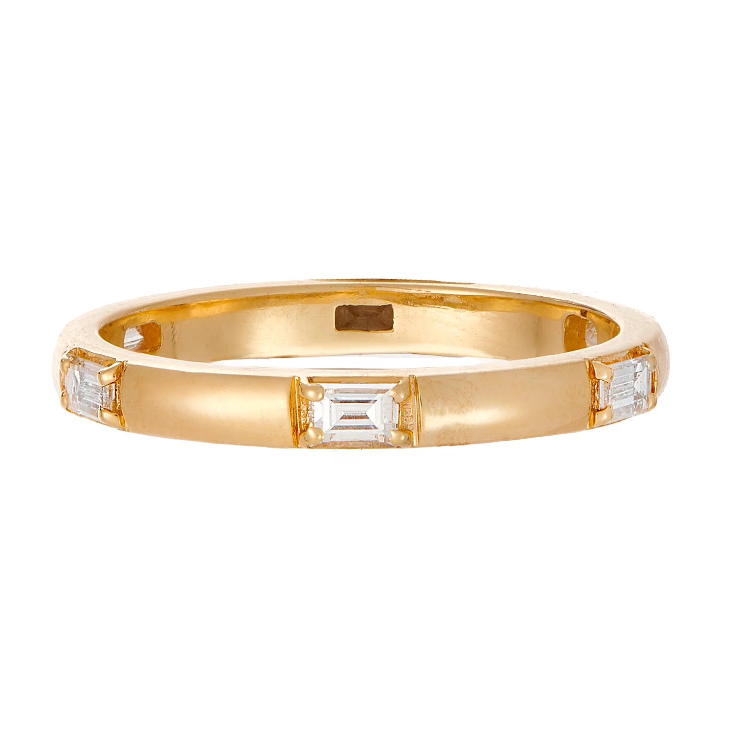 Sethi Couture Stackable Luna Baguette White Diamond Band