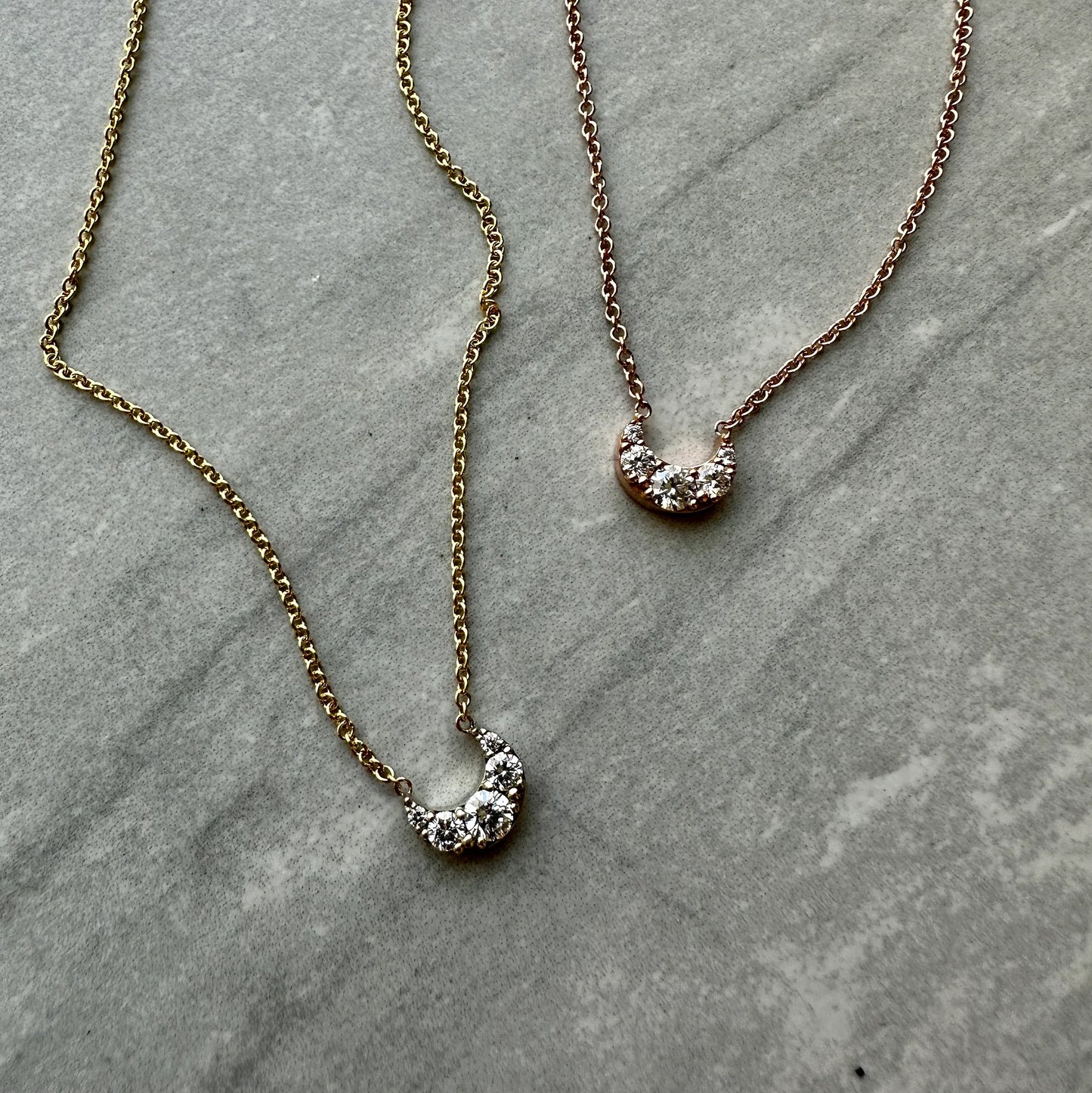 Mariposa Celestial Over the Moon Pendants in 18k