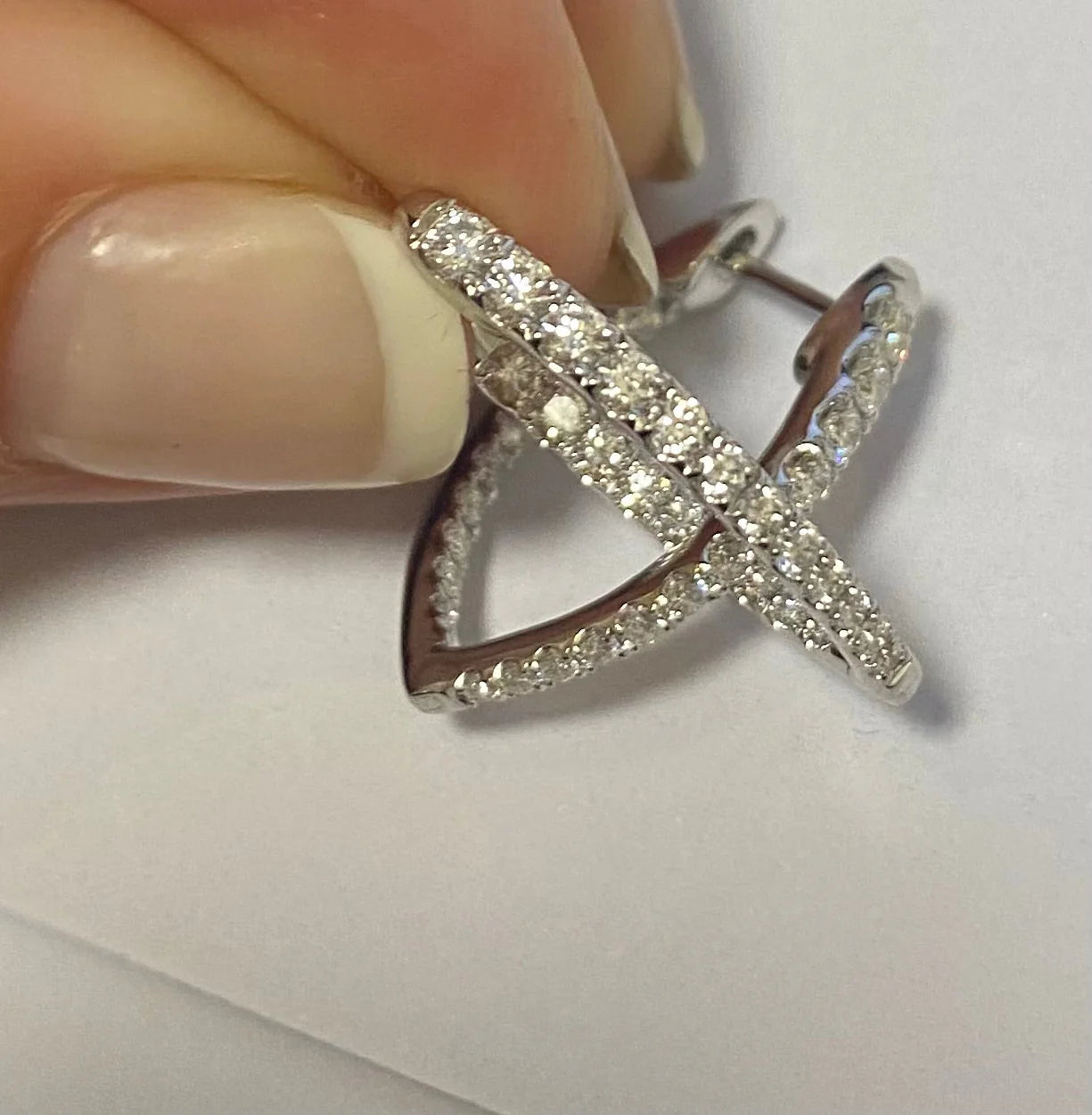 Mariposa Celestial Collection .749ctw Comet Diamond GH/SI Hoops in 18kw