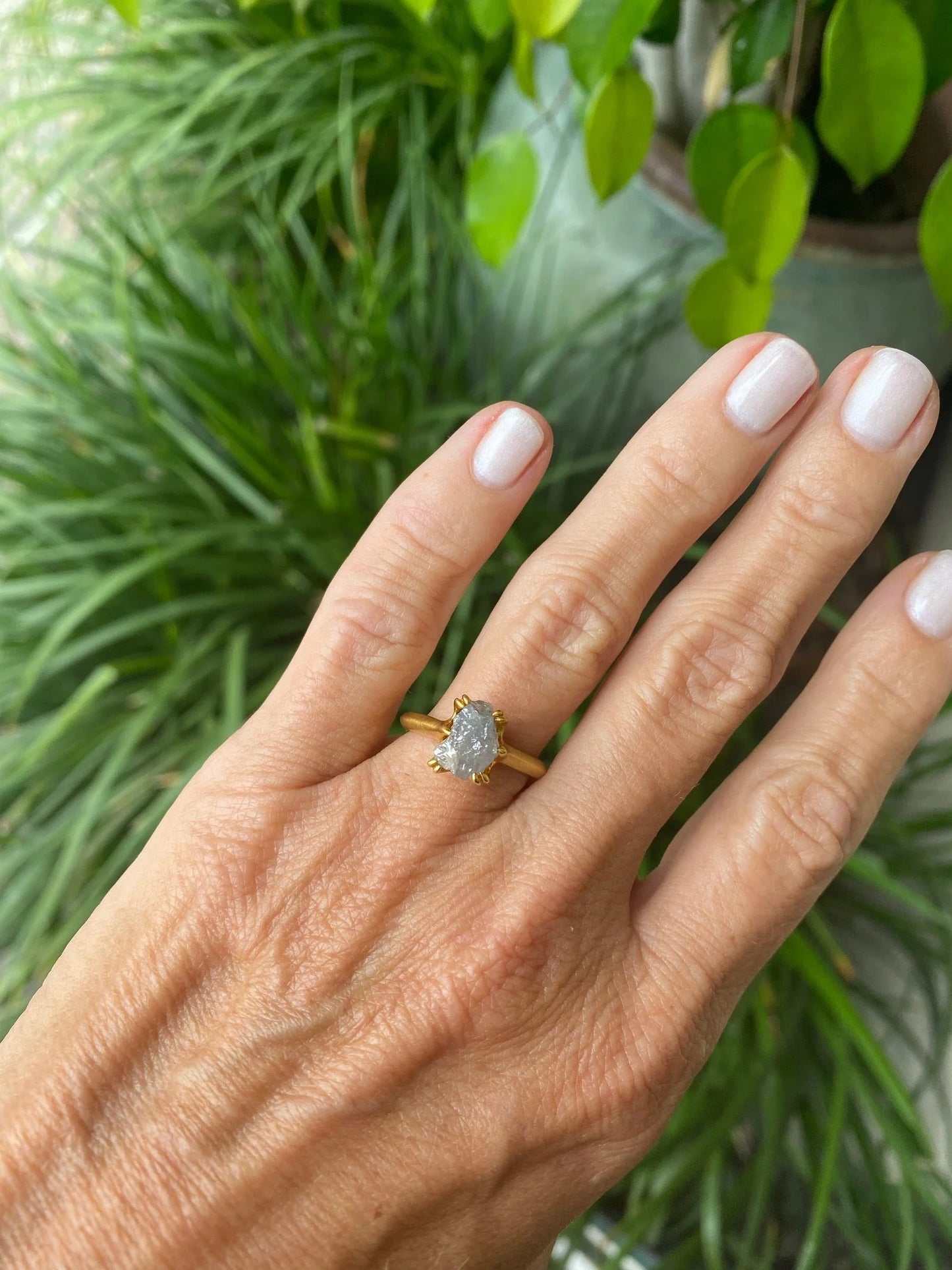 Mariposa Celestial Moonrock 3.20 ct. Grey Rough Diamond Ring