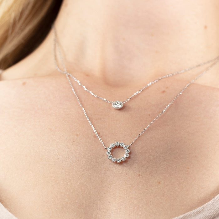 Liliana Milgrain Diamond Circle Pendant