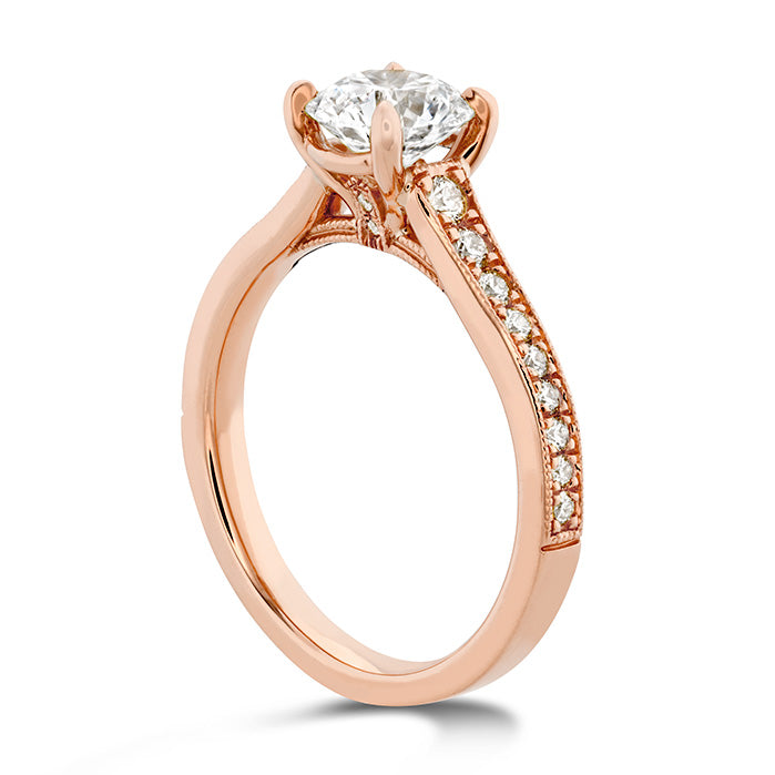 Liliana Milgrain Engagement Ring - Dia Band