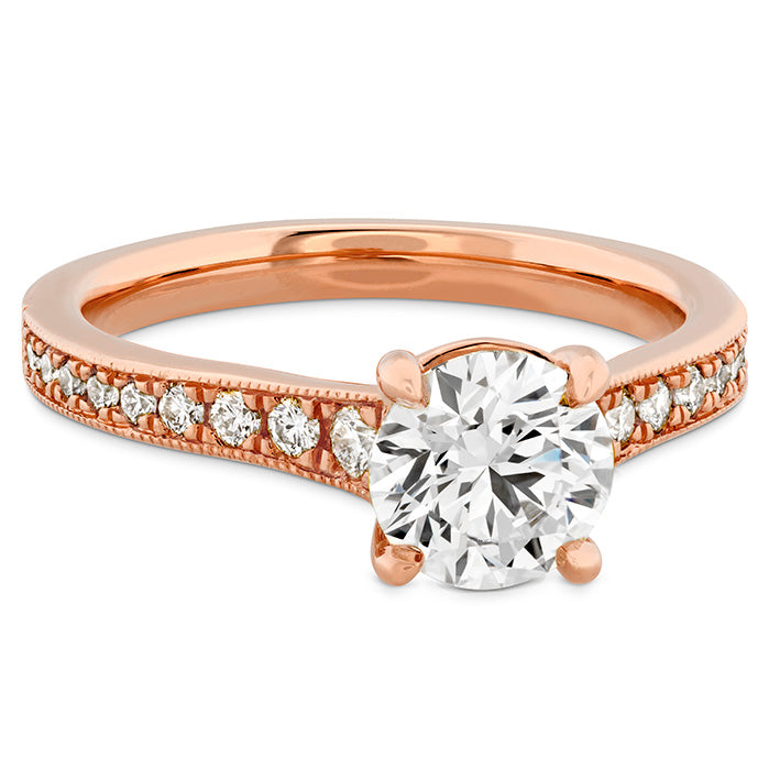 Liliana Milgrain Engagement Ring - Dia Band