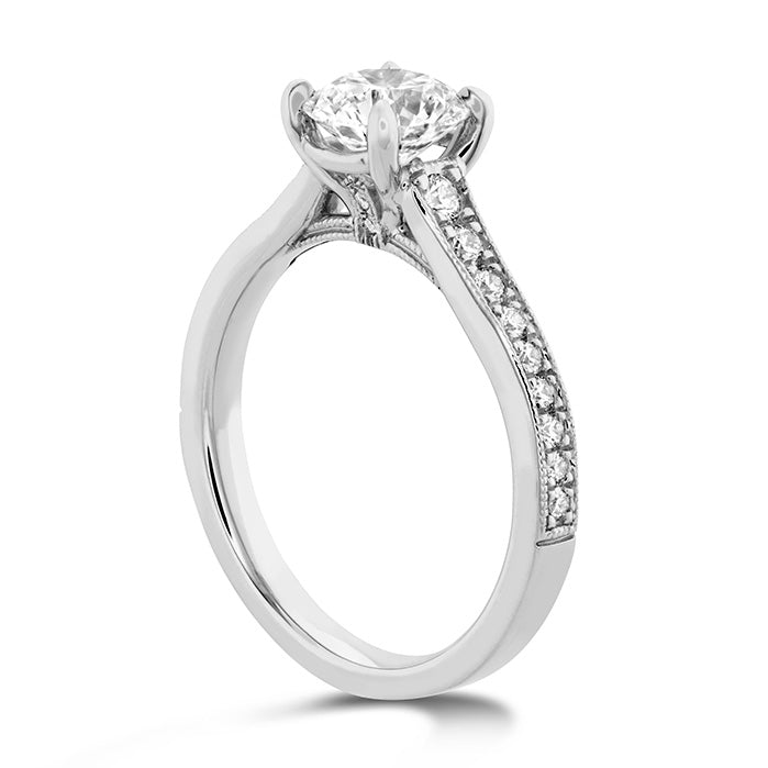 Liliana Milgrain Engagement Ring - Dia Band