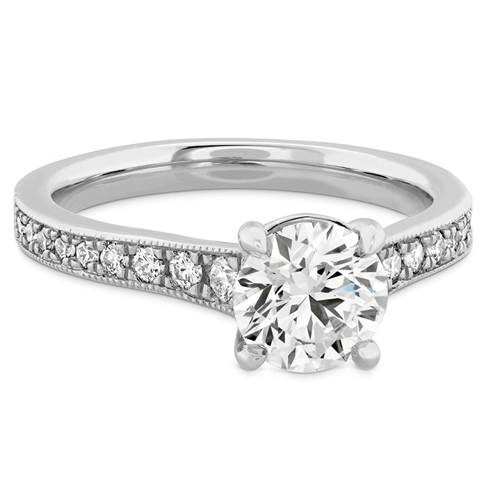Liliana Milgrain Engagement Ring - Dia Band