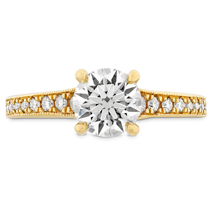 Liliana Milgrain Engagement Ring - Dia Band