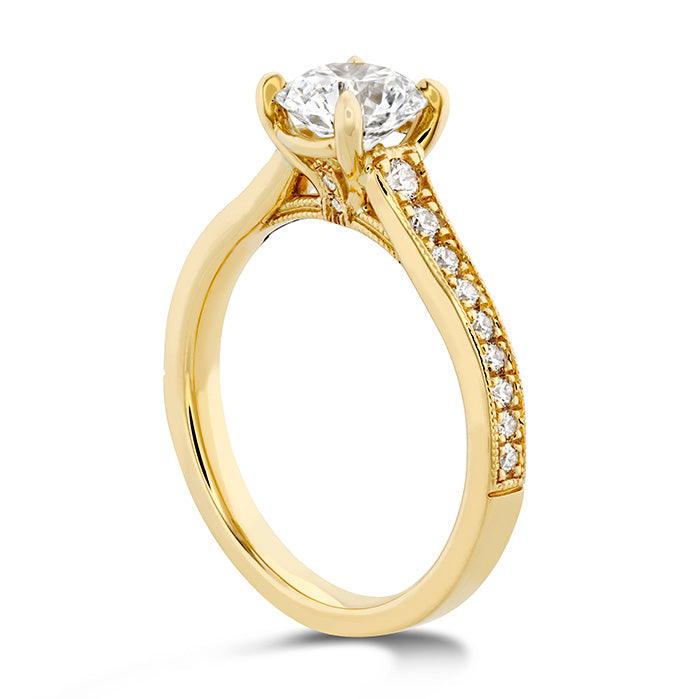 Liliana Milgrain Engagement Ring - Dia Band