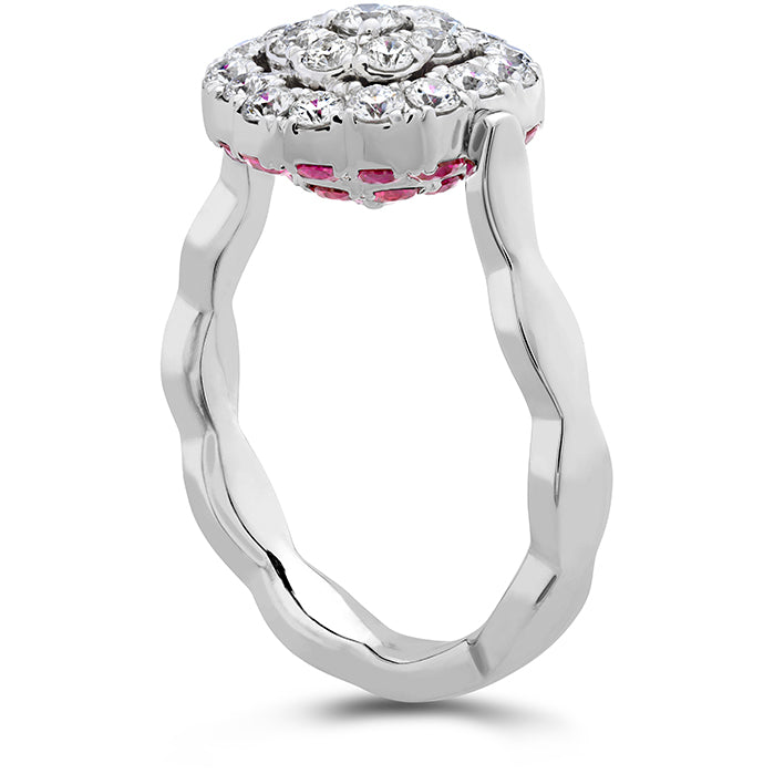 Lorelei Diamond and Ruby Floral Flip Ring