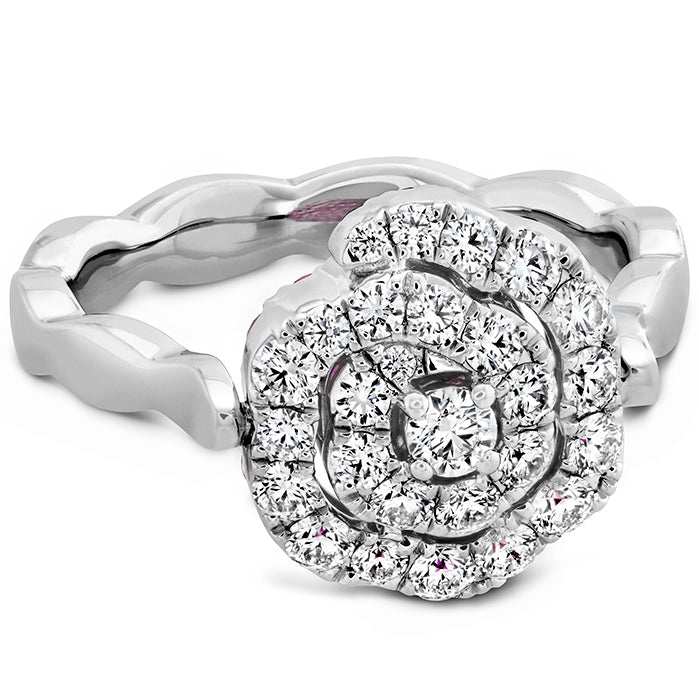 Lorelei Diamond and Ruby Floral Flip Ring