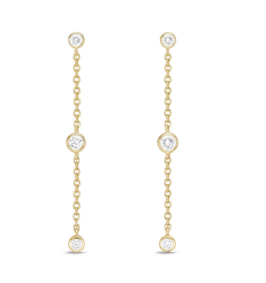 Mariposa Celestial Orbital Diamond .27ctw Drop earrings in 18K