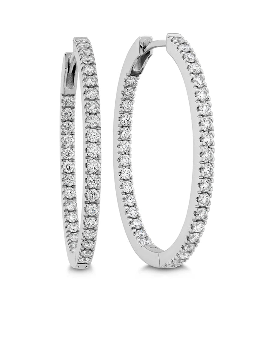 Mariposa Celestial 18K YG Oval Diamond Hoops earrings 1.00ctw
