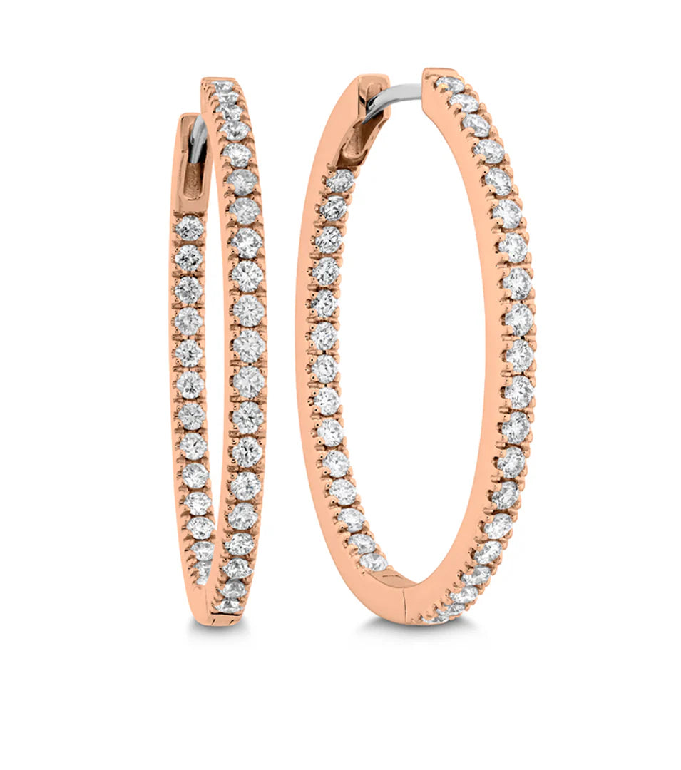 Mariposa Celestial 18K YG Oval Diamond Hoops earrings 1.00ctw