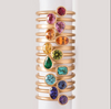 Sapphire Prism Rings on Diamond Half Eternity Band– 18K