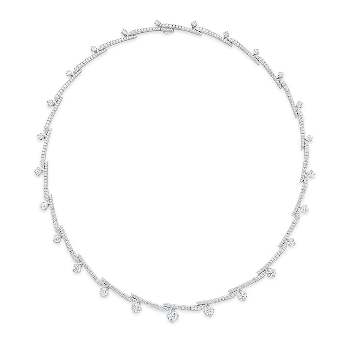 Vela Crossover Pavé Necklace