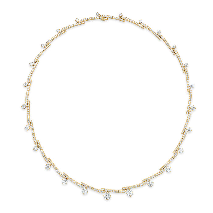 Vela Crossover Pavé Necklace