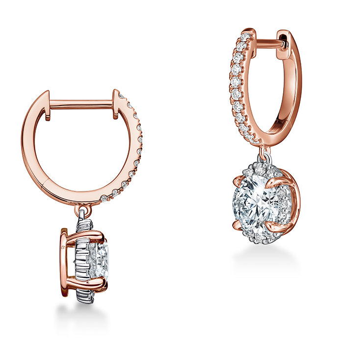 Ellipse Diamond Leverback Earrings