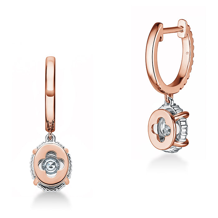 Ellipse Diamond Leverback Earrings