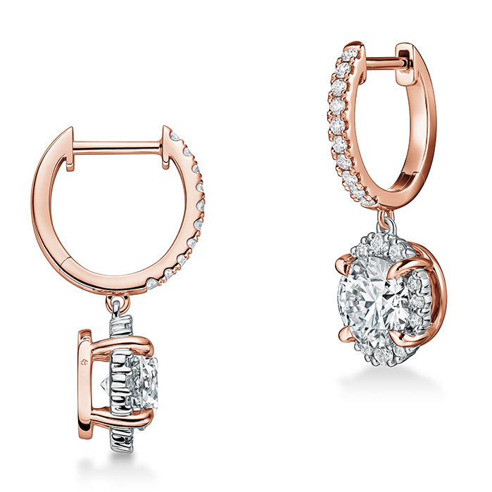 Ellipse Diamond Leverback Earrings