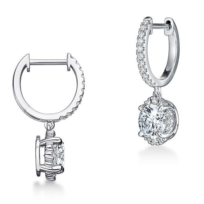 Ellipse Diamond Leverback Earrings