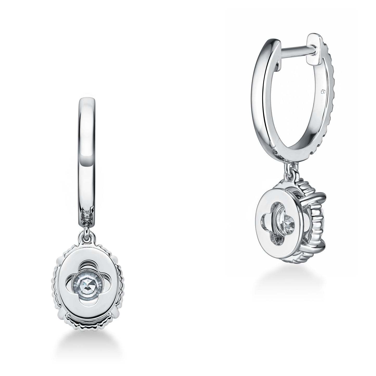 Ellipse Diamond Leverback Earrings